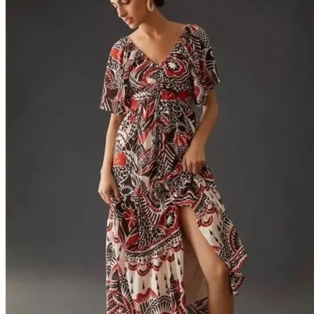 ANTHROPOLOGIE NWT TIERED MAXI BOHO DRESS SIZE XL